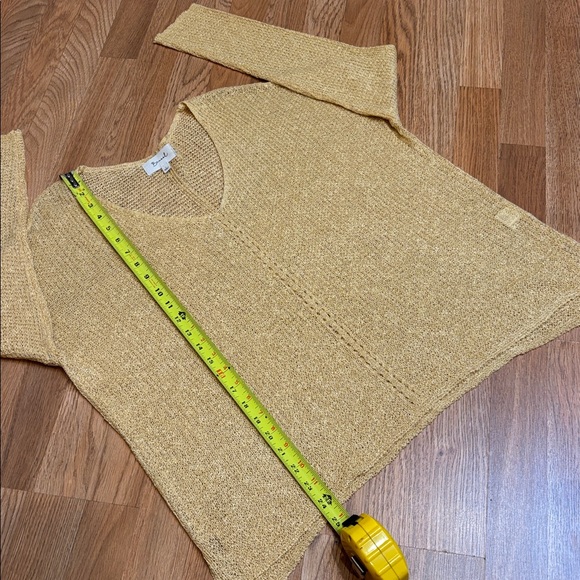 Becaal, elegant buttercup yellow long sleeve crochet cardigan blouse. Size L. - Picture 13 of 17